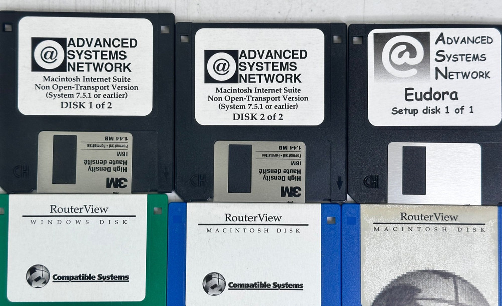 Vintage Macintosh Internet & Router Lot Eudora Client RouterView MicroRouter Net