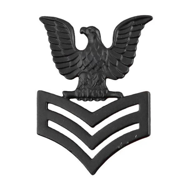 U.S. Navy Cap Device E-6 Petty Officer First Class Black Metal