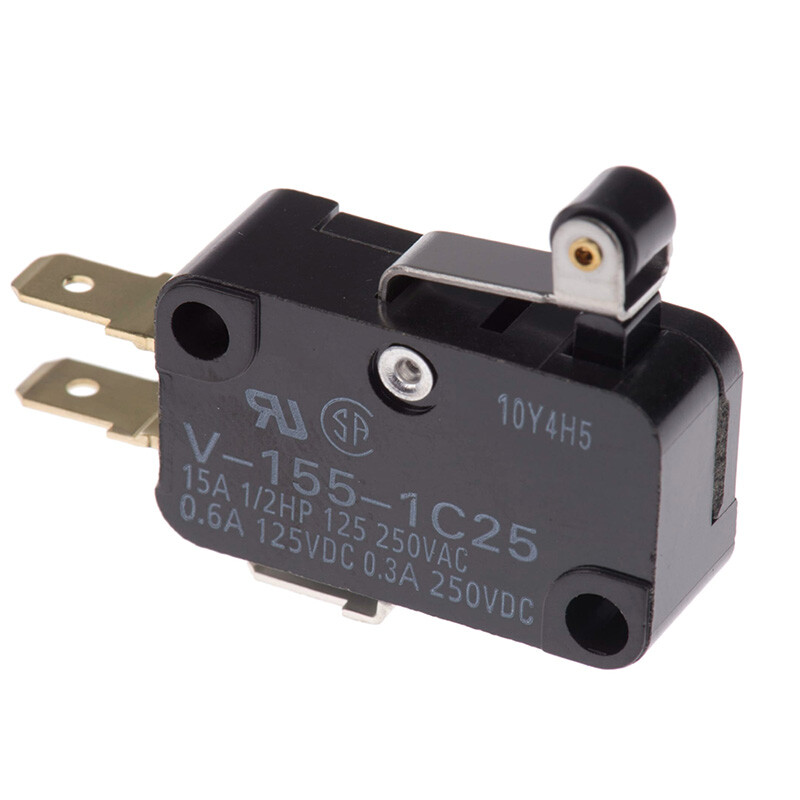 10Pcs For Omron V-155-1C25 Black Hinge Roller Lever Micro Limit Switch 15A