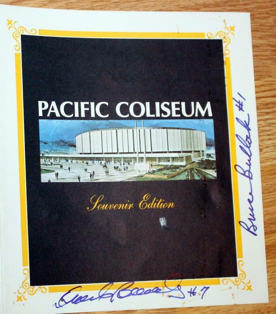 1968 Vancouver Canucks Pacific Coliseum Opening Day Program Signed Bruce Bullock