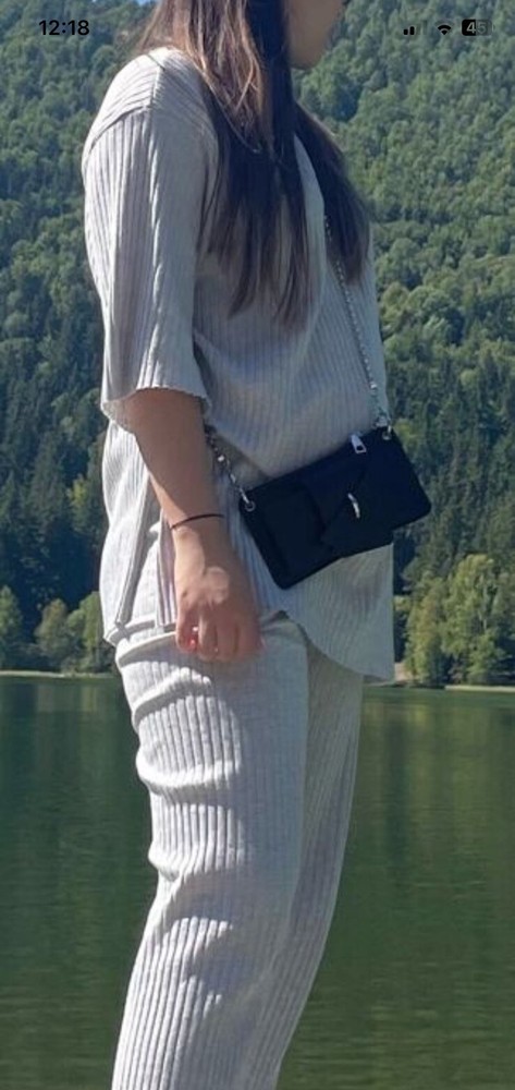 Drop Shoulder Rib-Knit Tee and Trousers Set
