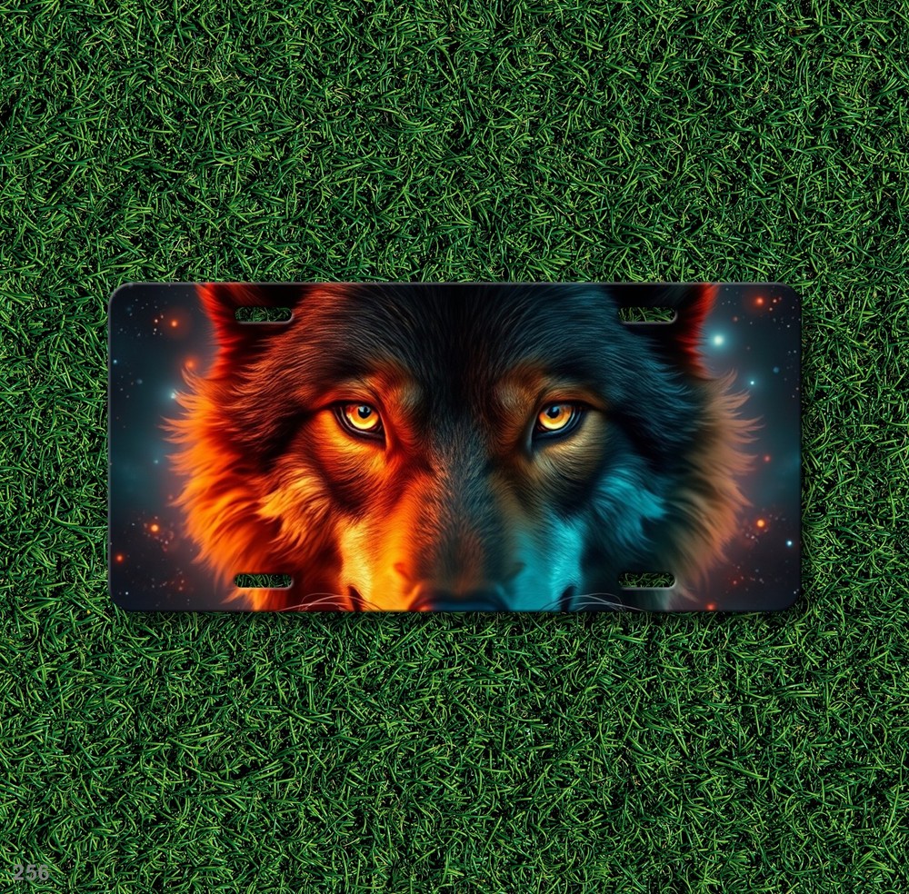 Unique Wolf License Plate Custom Front Plate Anniversary Gift