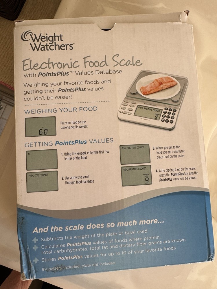 Weight Watchers Silver Electronic Food Scale with Point Plus Value Database