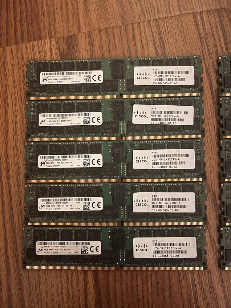 160GB DDR4 ECC RDIMM Server RAM Lot PC-4 2400