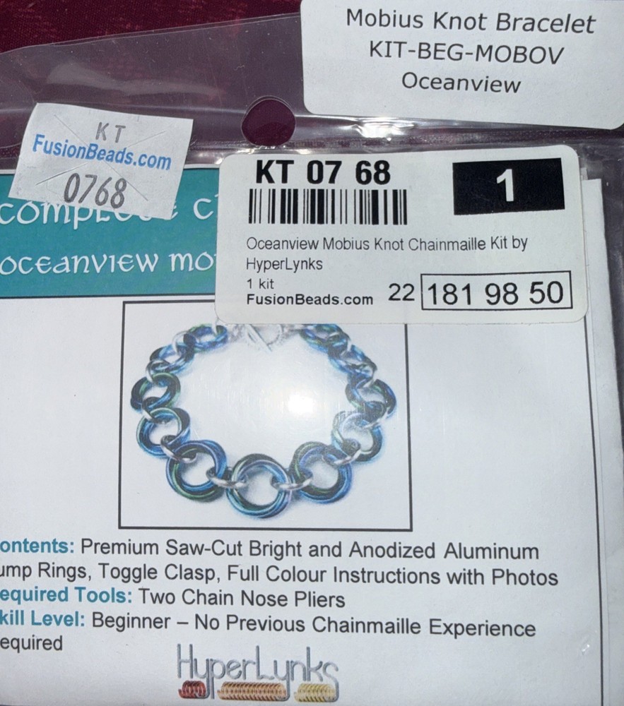 Mobius Knot Bracelet Oceanview Hyperlynks Kit New