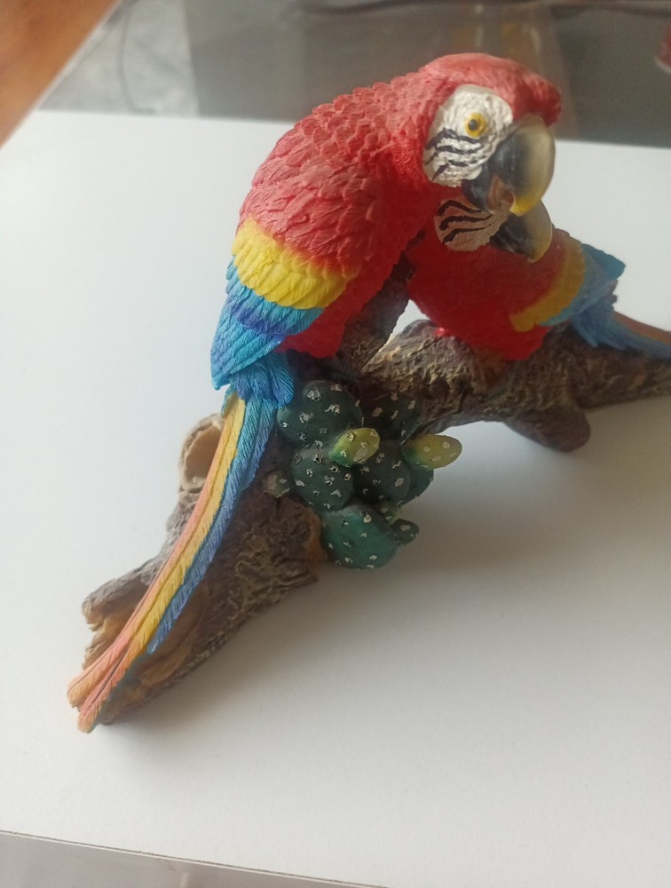 Parrots On Branch Statue Home Decor