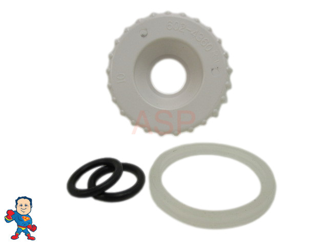 Replacement Cap & O-Ring Kit, Waterfall, 1", Diverter Valve, White