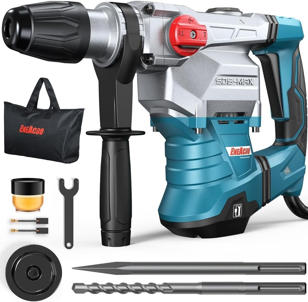 Complete SDS-Max Hammer Kit: 13 Amp Drill with Chisel, Bit & Tool Bag Included