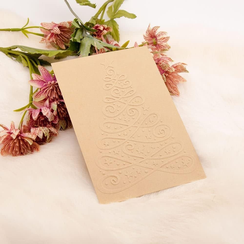 Merry Christmas Tree Decoration Plastic Embossing Folders Card Making