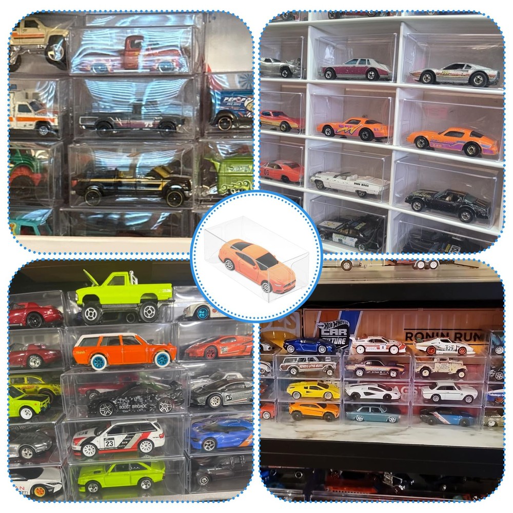 120 PCS 1/64 Display Case for Model Car,Clear Display Case,Storage Display Case,