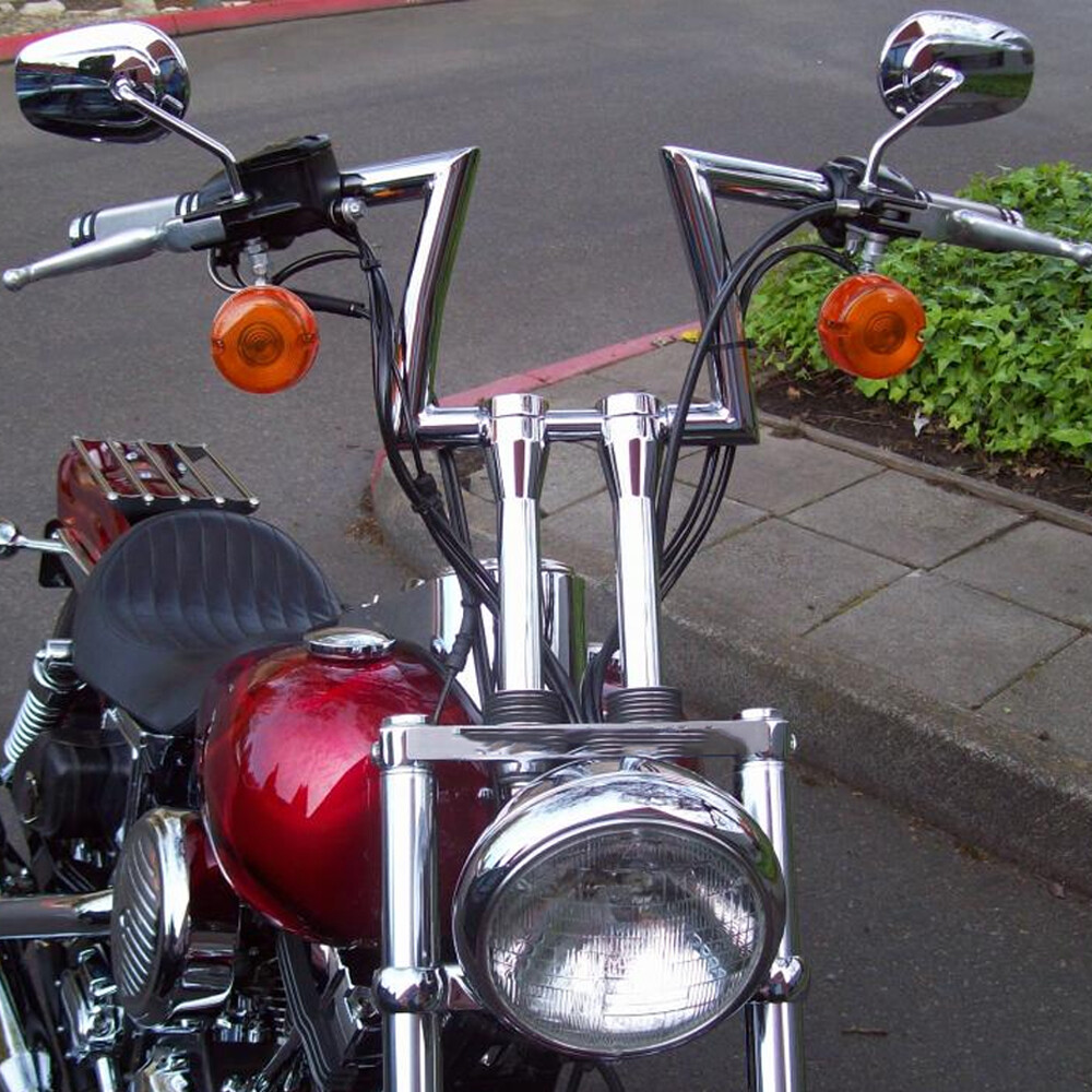 Motorcycle 1" Handlebars Z Bar Drag Bars For Harley Bobber Chopper Softail Dyna