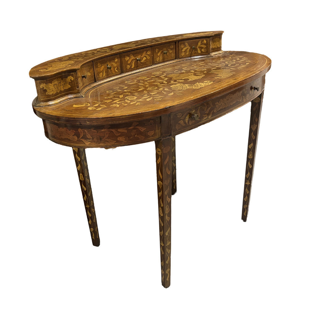 Late Victorian Dutch Marquetry Writing Desk