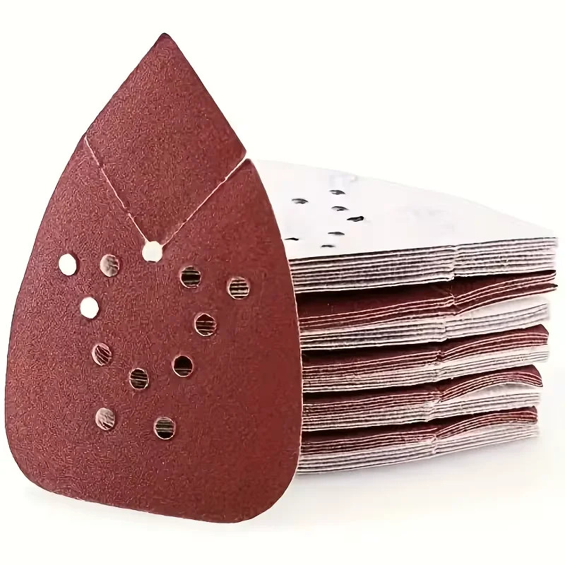 12pcs Sanding Pads for Mouse Sanders 12 Holes Hook Loop Triangle Palm Sander San