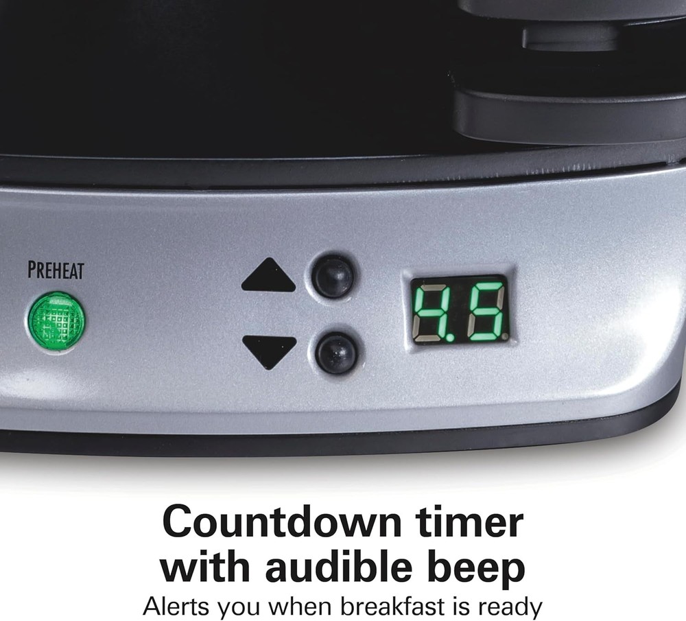 Hamilton Beach Dual Breakfast Sandwich Maker w/Timer, Ready in 5 Minutes,Silver