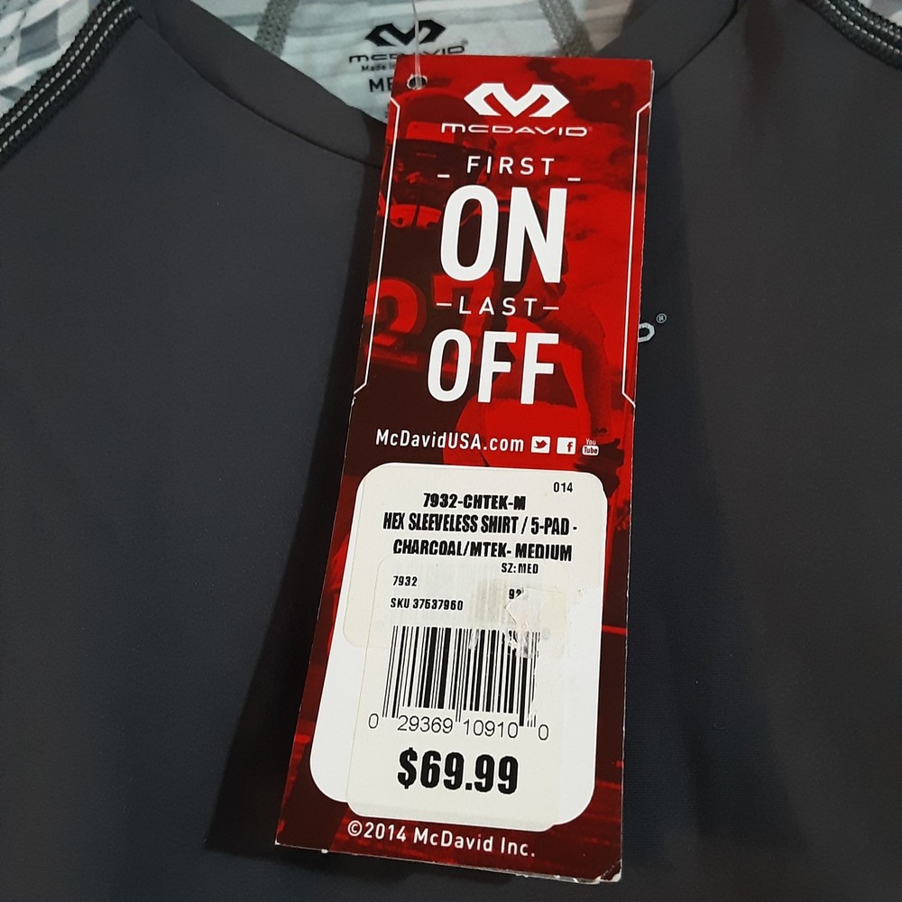 McDavid HEX Padded Compression Shirt Sleeveless Gray Protection