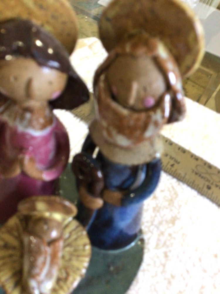 Contemporary Glazed Ceramic Earth-Toned Nativity-2003