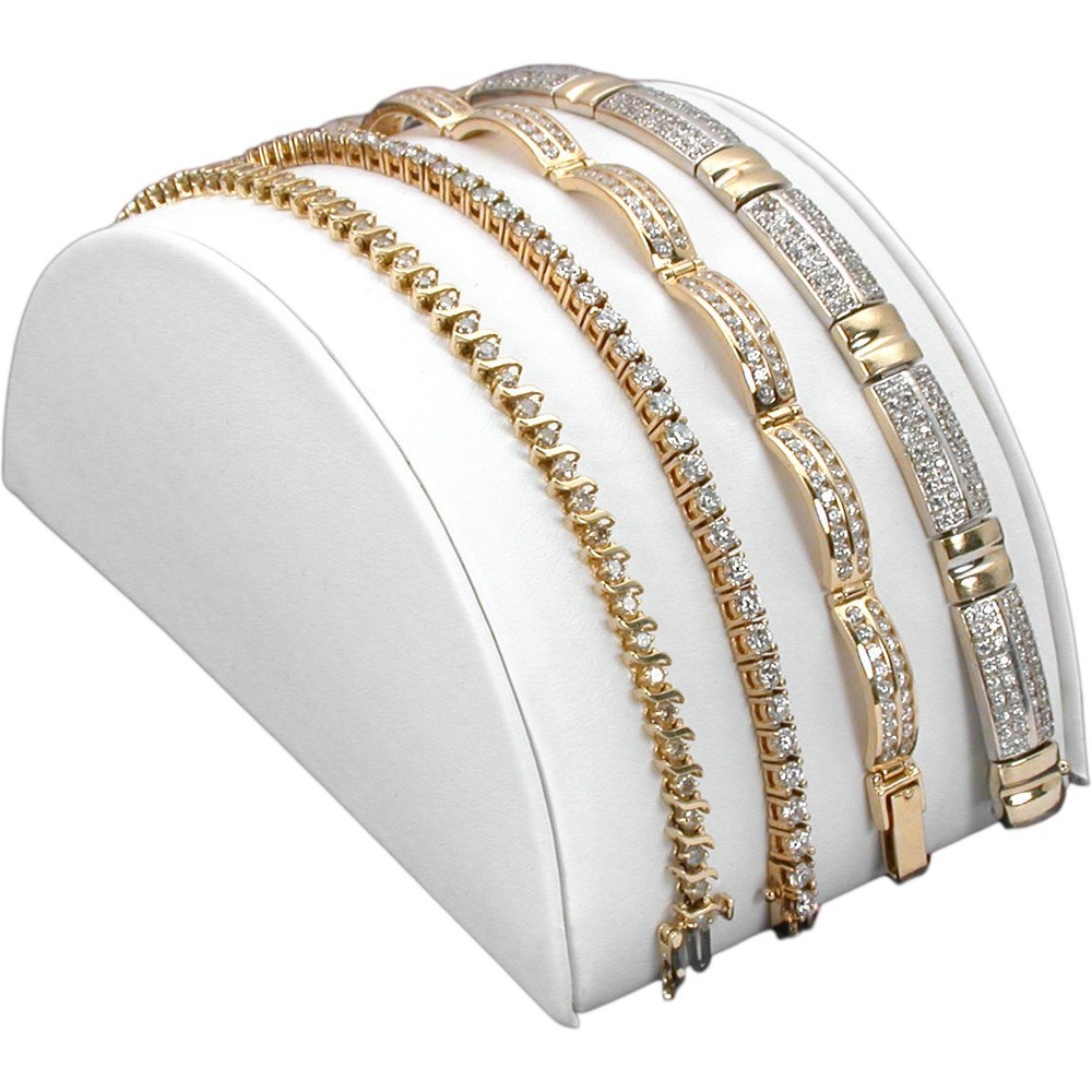 White Leatherette Large Jewelry Display 8 Pc Set