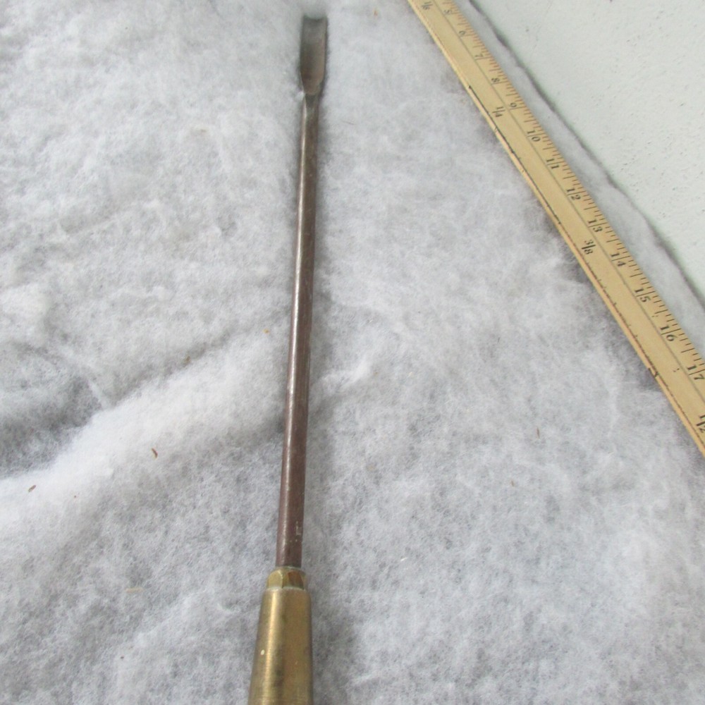Vintage Chisel Wood/Brass Handle carving Tool 35" long