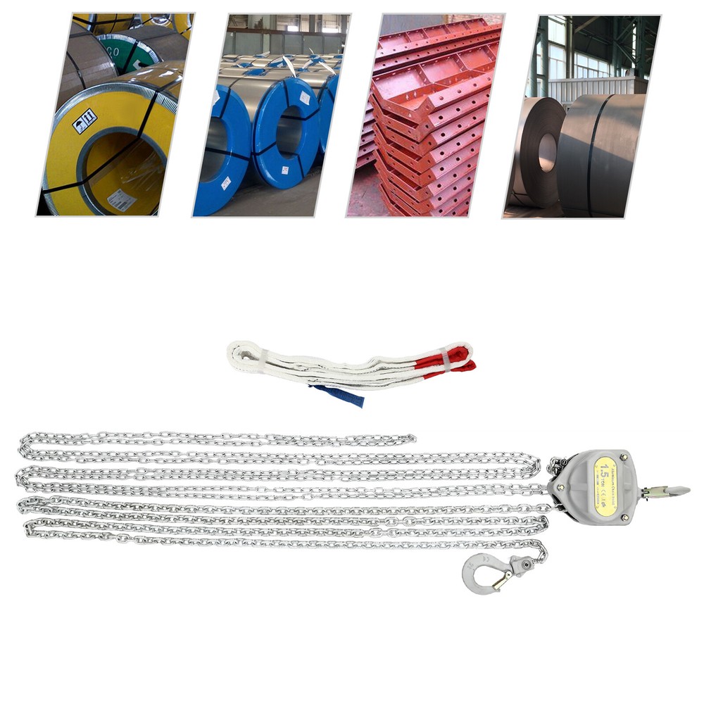 1.5 Ton Chain Hoist with 20 FT Lifting Chain Hook Latch Overhead Rigging