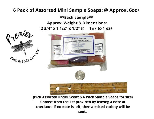 Handmade Soap Bars Soap Samplers Travel Size Soaps 6-Pack Sample Set