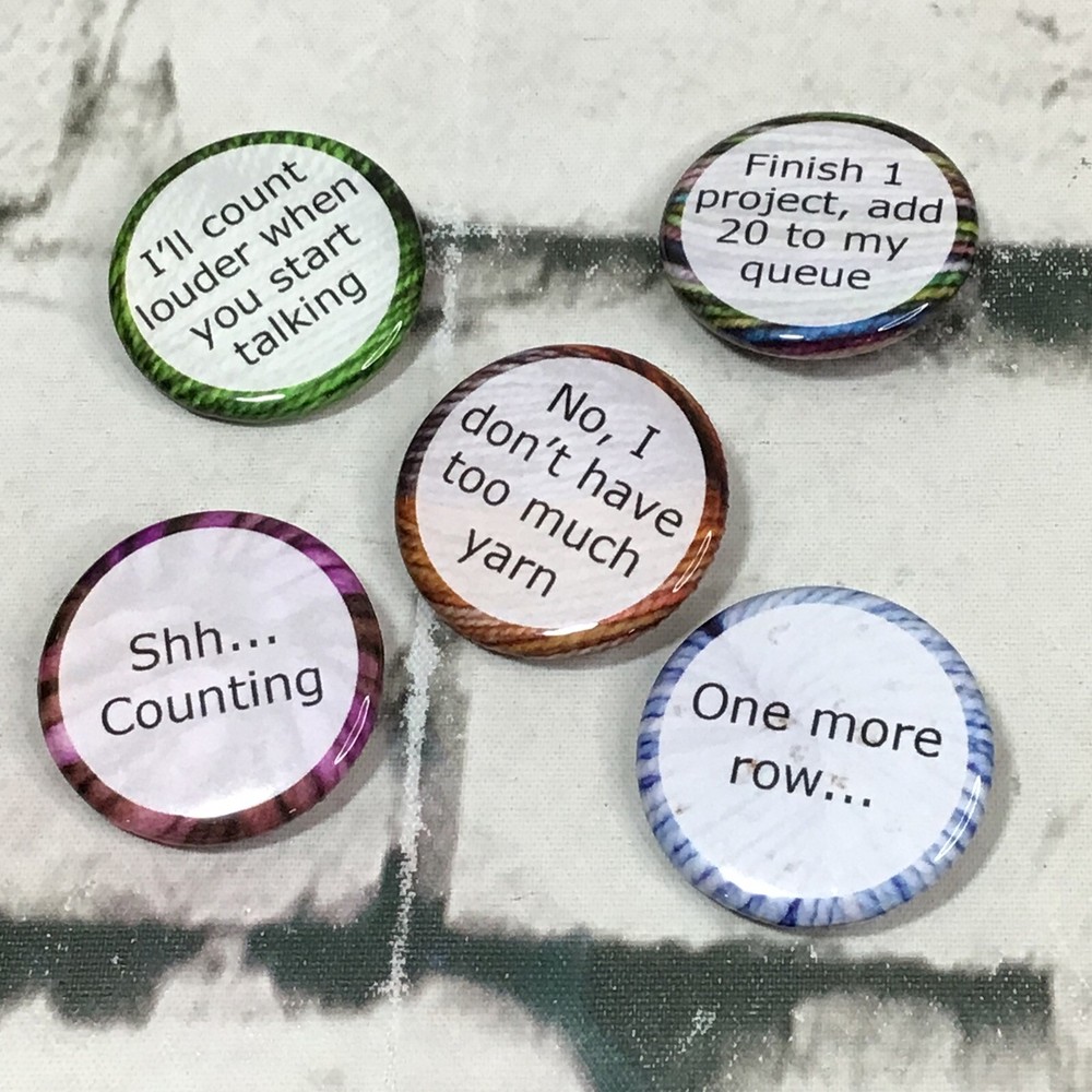 Pin Back Buttons With Sayings Collection lot of 5