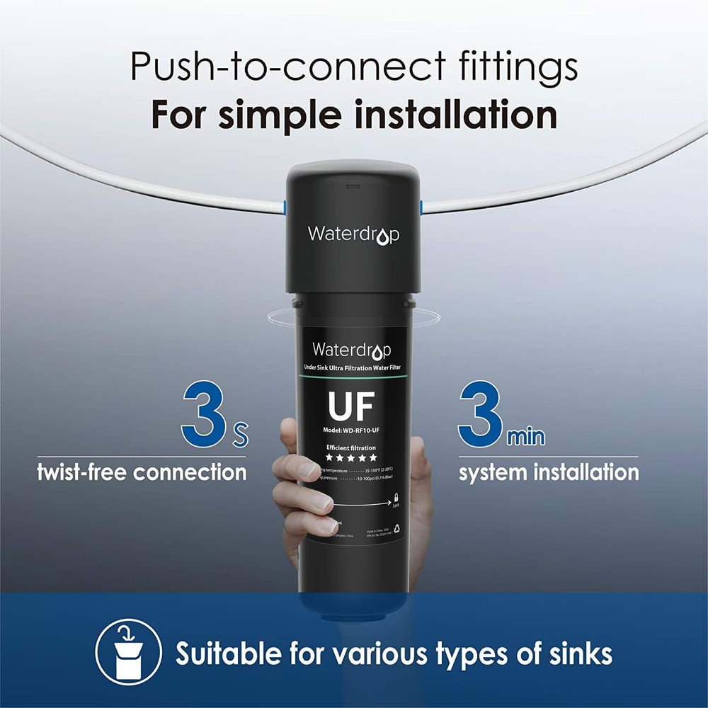 Waterdrop 10UB-UF Under Sink Water Filter with Dedicated Faucet