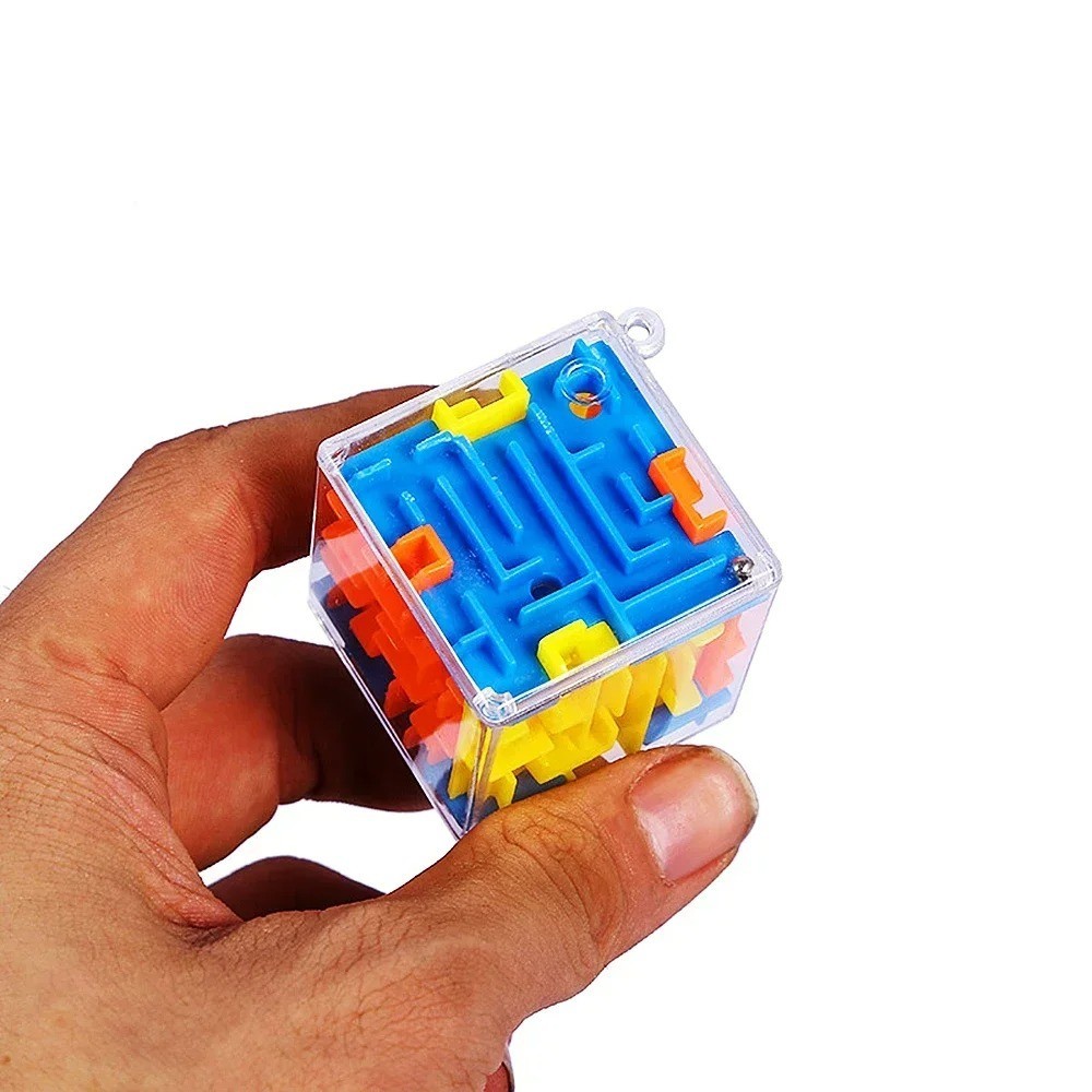 1pc mini 3D Maze Magic Cube Six-sided Transparent Puzzle Speed Cube Rolling Ball