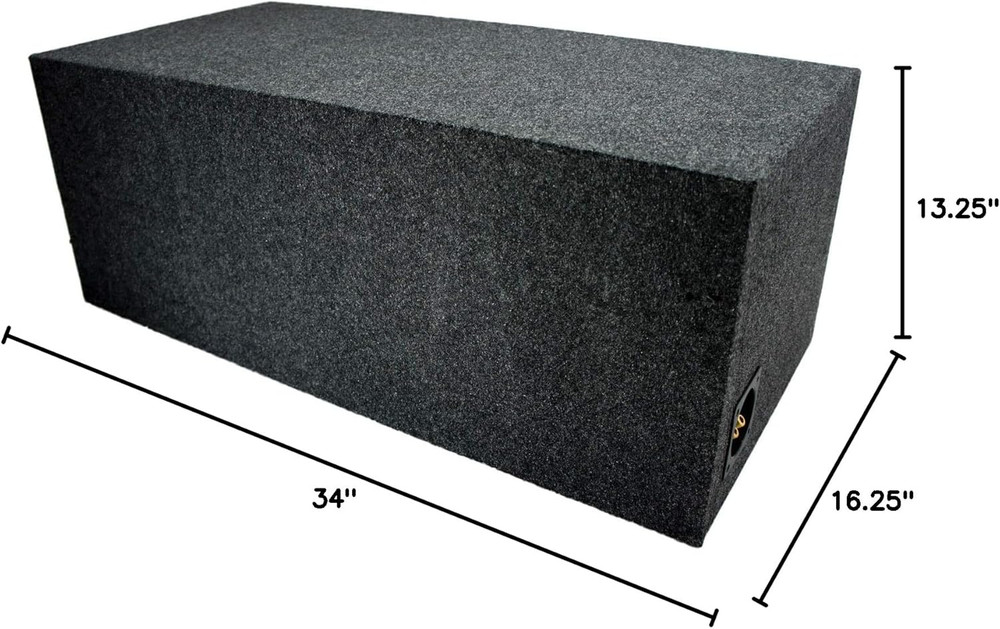 Dual 12" Sub Box Ported Vented Subwoofer Enclosure MDF Car Audio Stereo System