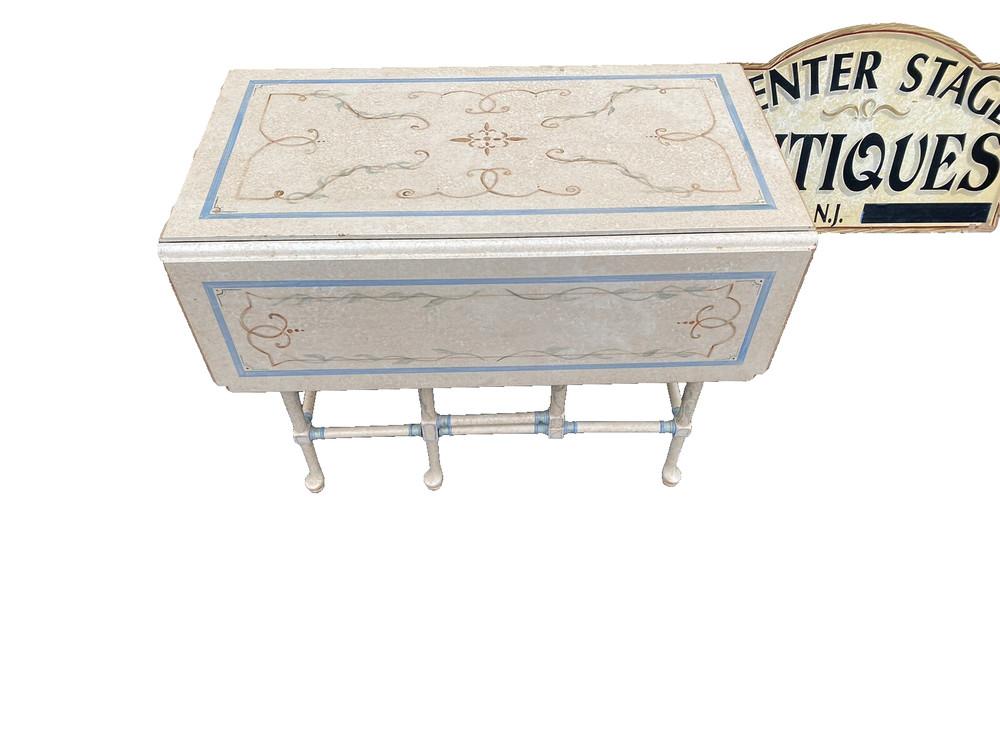 66040 Hand Painted Drop Leaf Coffee / End Table Stand