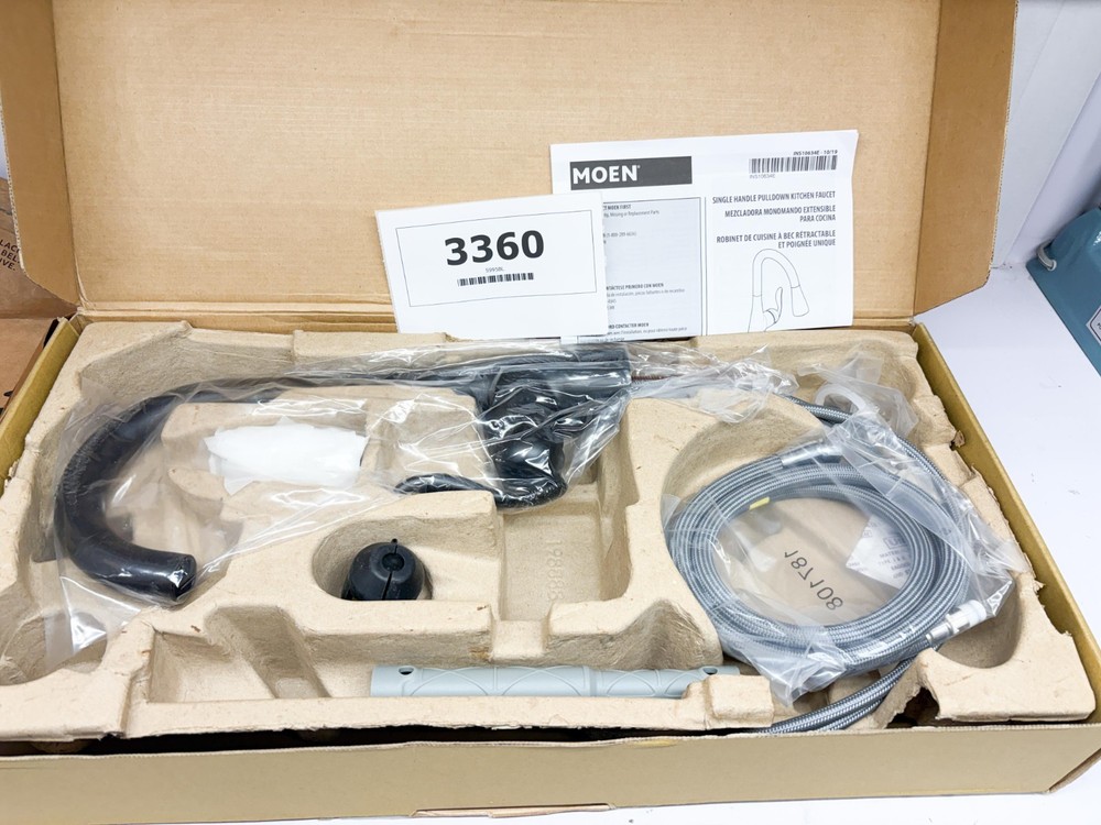 Moen 5995BL Arbor One Handle High Arc Pulldown Bar Faucet w/Reflex Matte Black