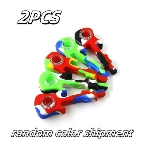 Random Color Guitar Silicone Tubes 2PCS – 1/7-Well Handheld Shaped Pipe