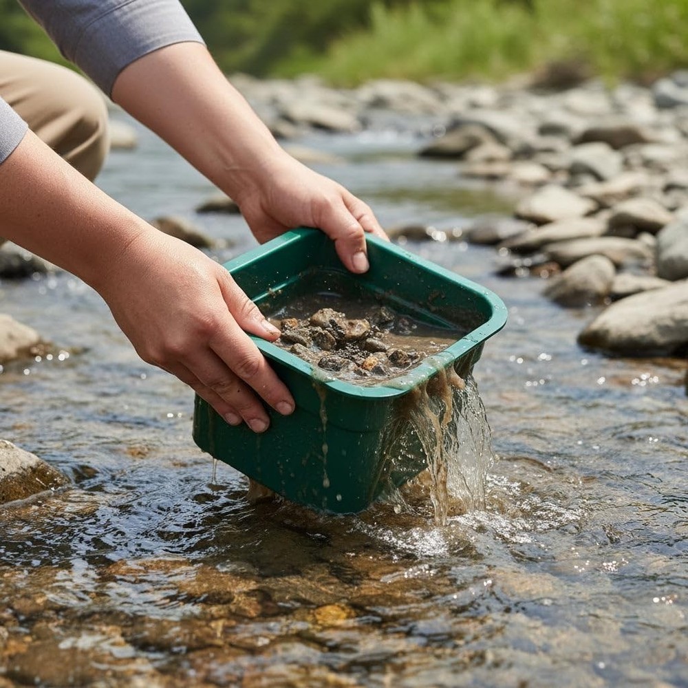 Compact Gold Prospecting Kit with 12" Sluice Box and Essential Mining Tools