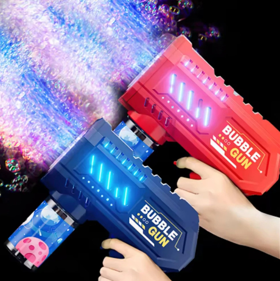 Kids Bubble Machine Gun 360° Rotatable Leak-Proof Automatic Toy with Bottle