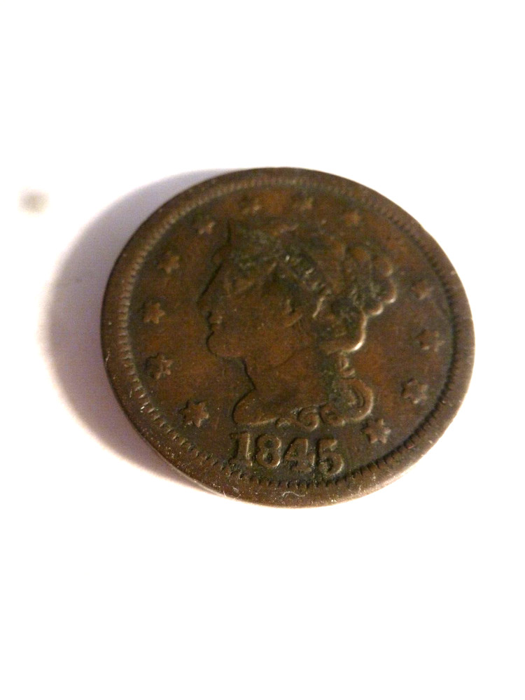 Braided Hair Large Cent 1845  VG