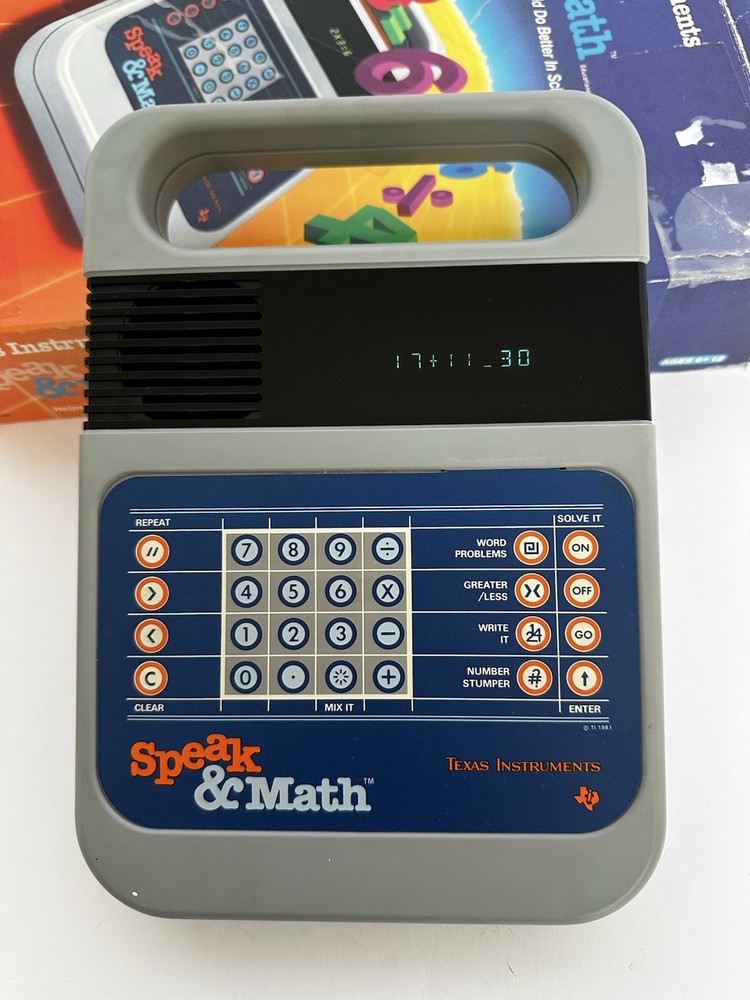Texas Instruments Speak & Math Complete in Box Tested/Works 1987 Vtg Retro Games