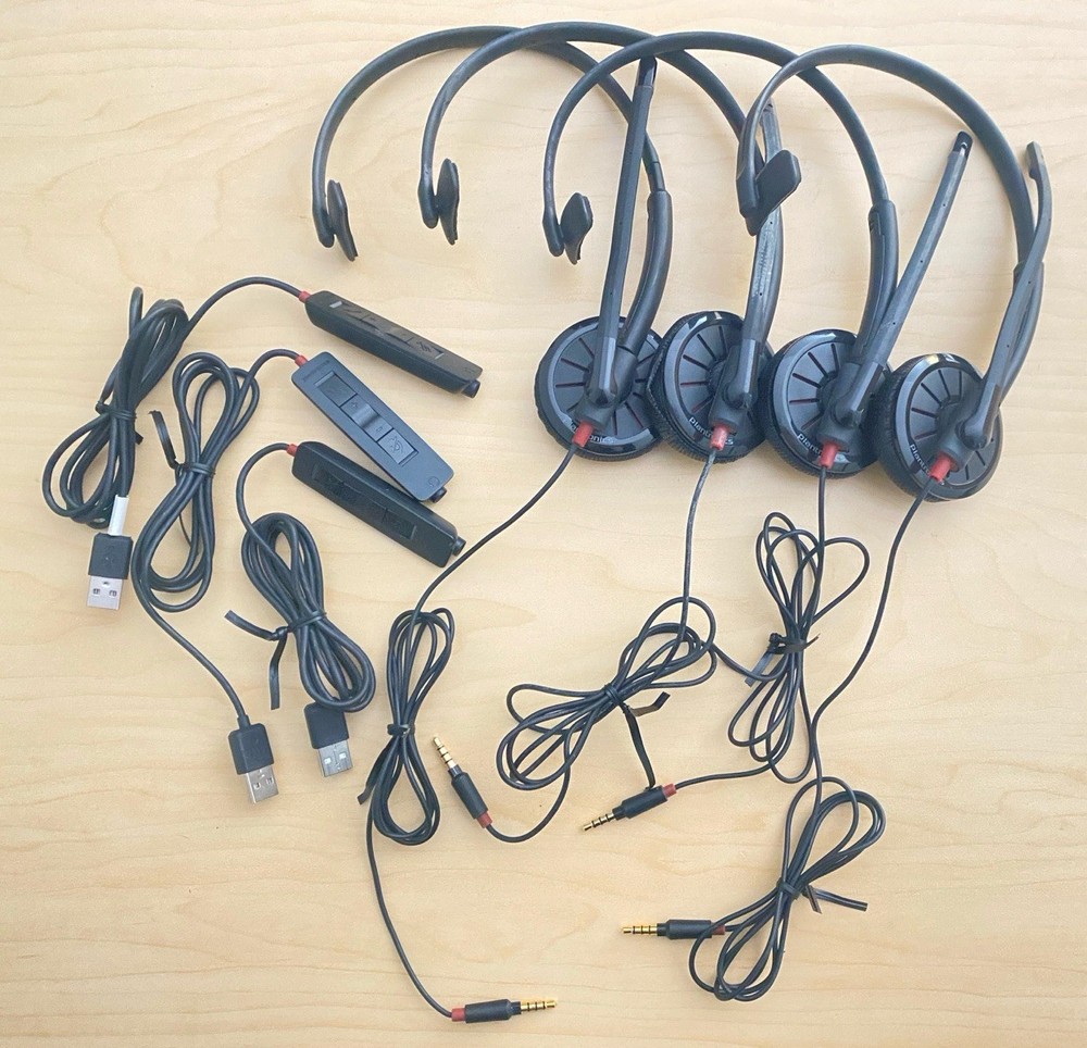 11x LOT Assorted Office Headsets • Plantronics • Jabra • Logitech • Sennheiser