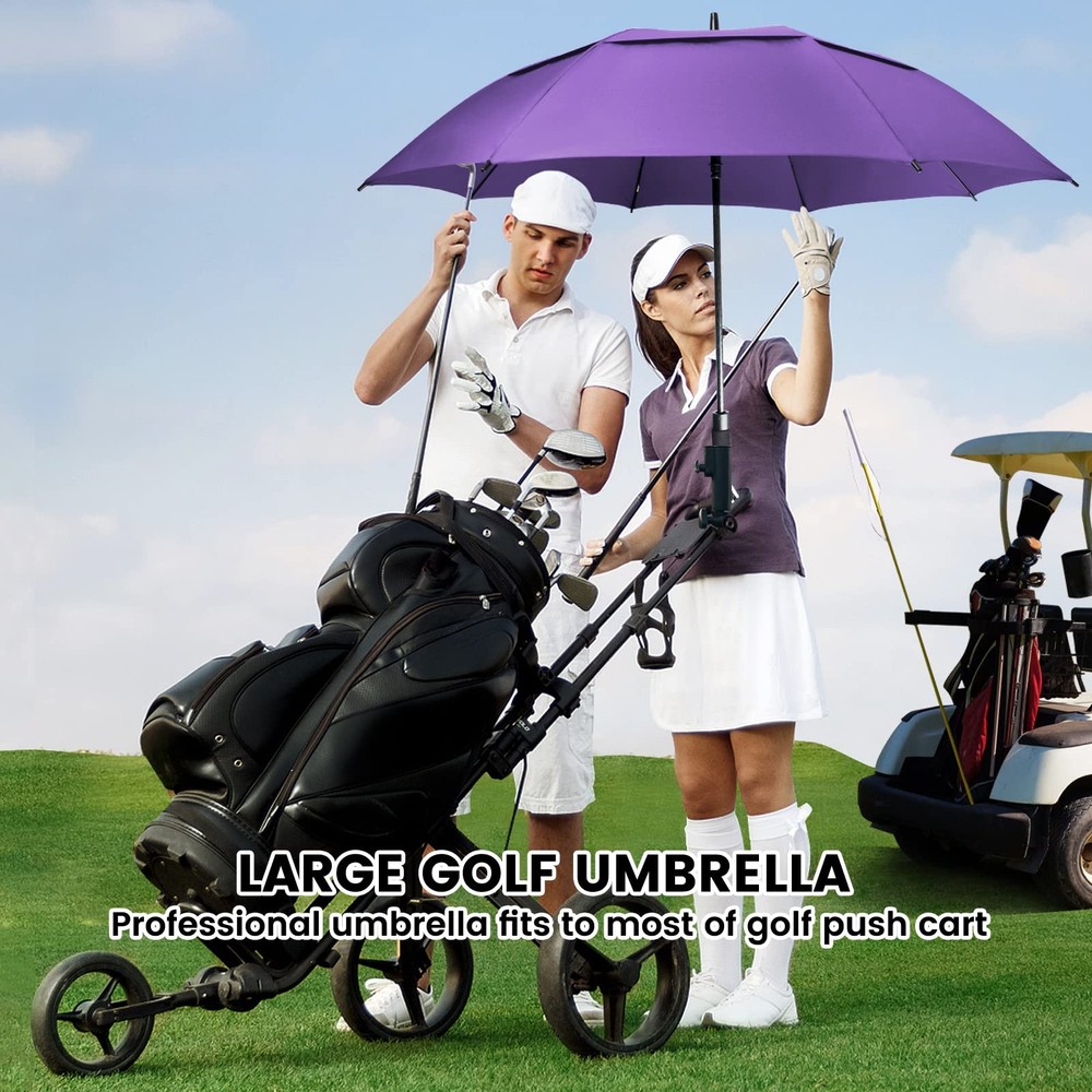 62" Windproof Golf Umbrella - Heavy Duty Extra Large Purple