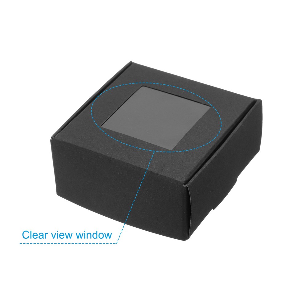 3"x3"x1.6" Paper Soap Box with Window, 20 Pack Soap Boxes Square, Black