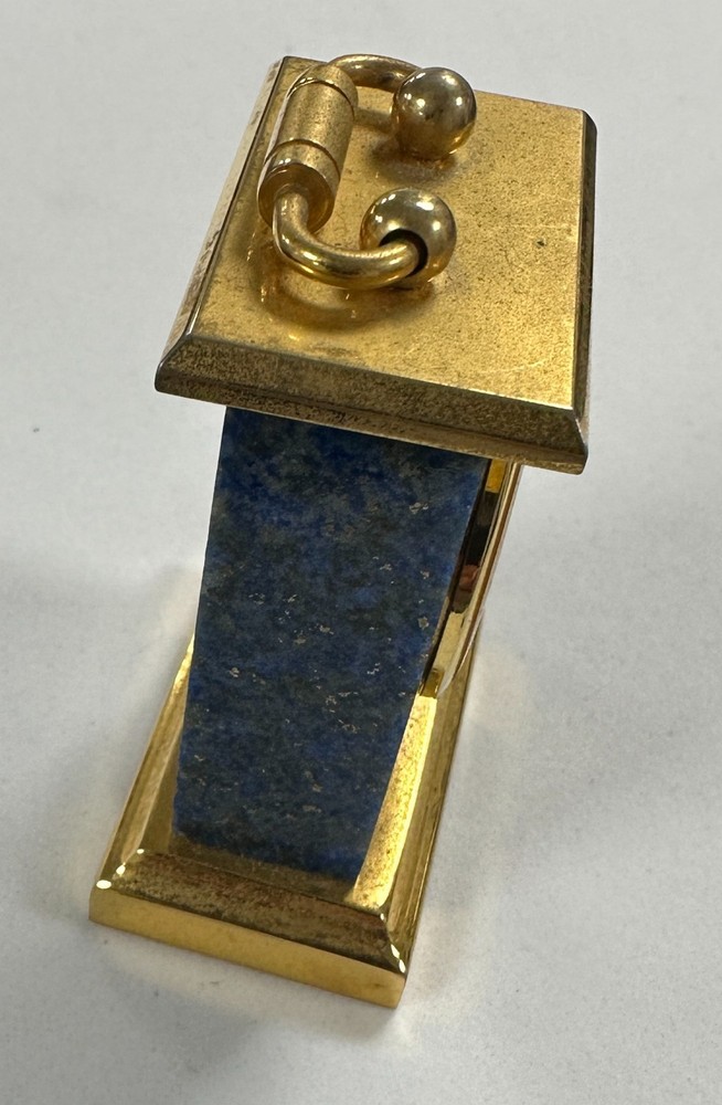Vintage Miniature Lapis Clock 2"H