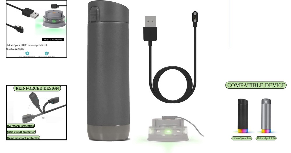 Eco-Friendly Replacement Charging Cable for HidrateSpark PRO & Steel Models