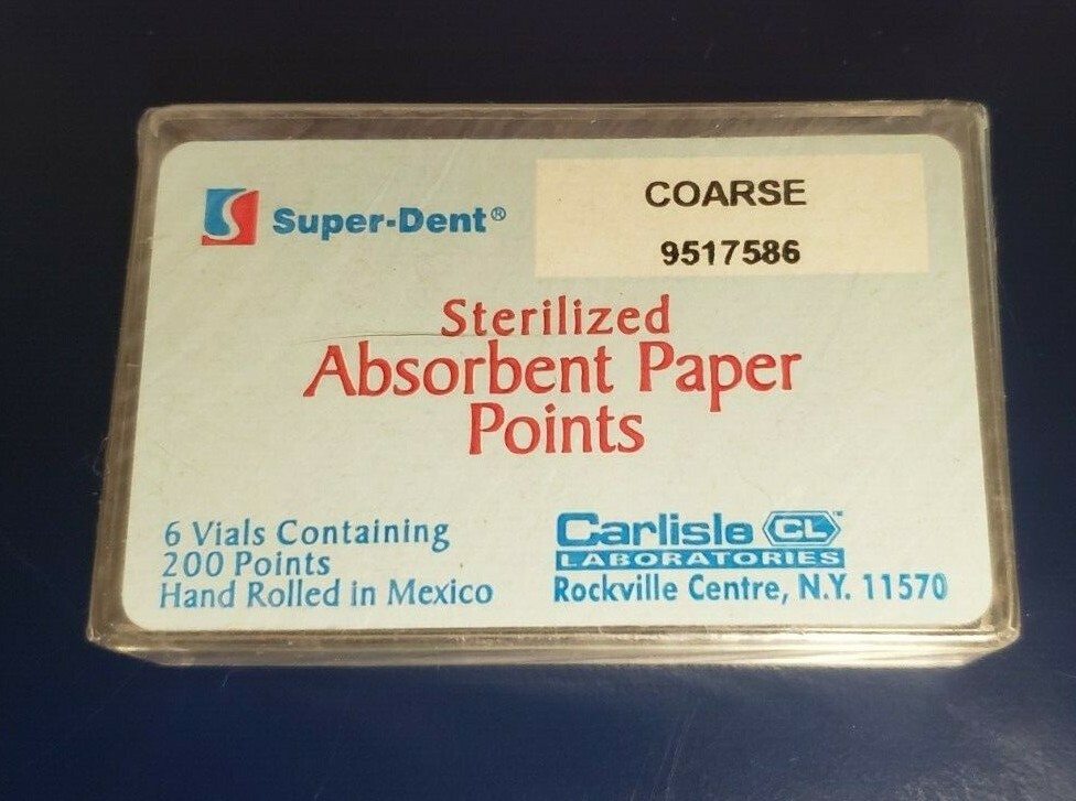 Dental Super-Dent Absorbent Paper Points / Coarse, 200/pk.