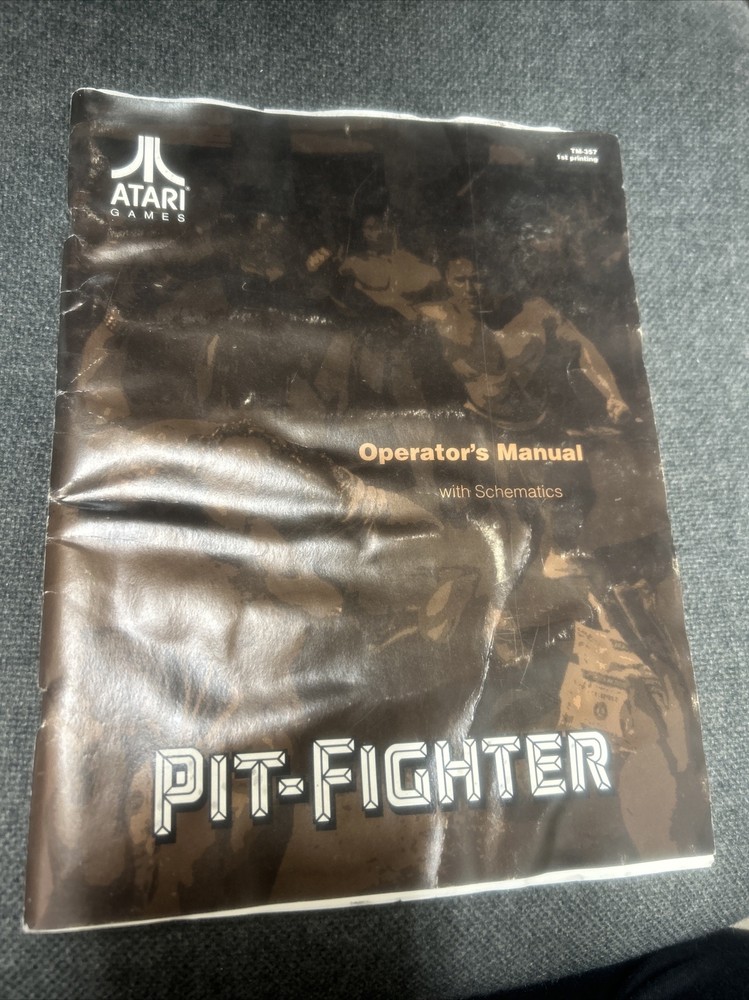 Atari PIT-FIGHTER Arcade Video Game Manual - good used original