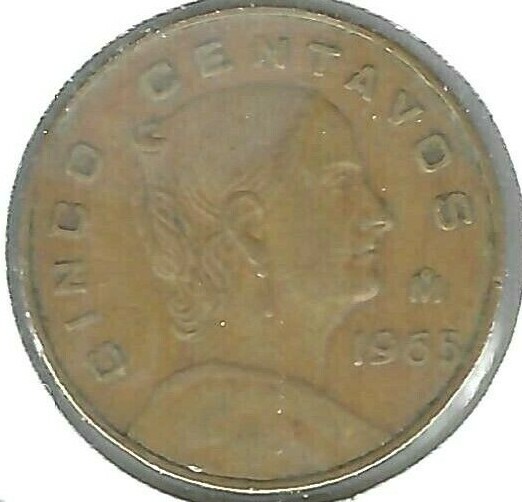 1965 Mexico Circulated Five Centavo Coin