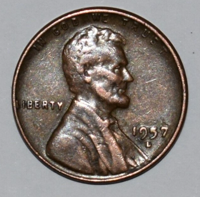 1957 D Penny Multi Error Filled 5 Weak D + Double Die Missing Letter Missing L