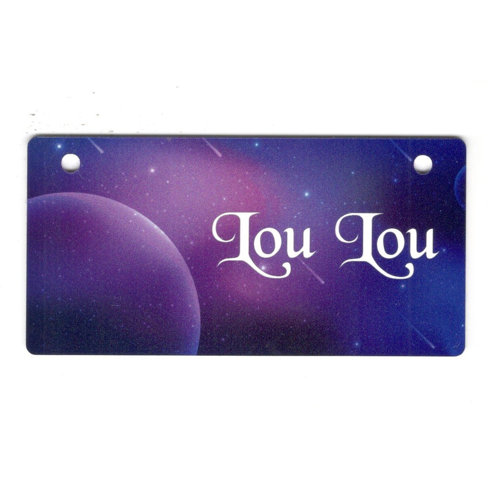 Purple Moon   Personalized 5" x 2.5" Dog Crate Tag