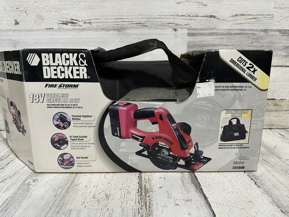 Black And Decker Fire Storm 18v Cordless Circular Saw NEW CS180B