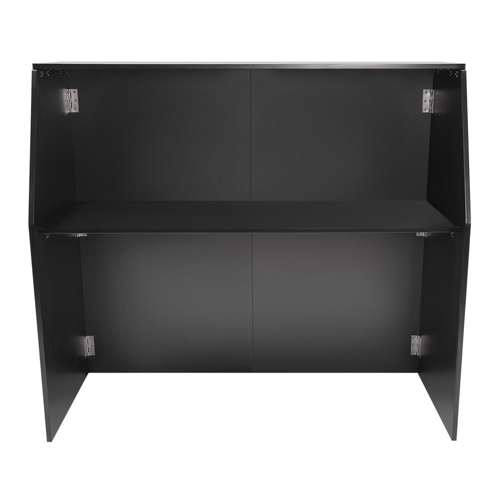 2-Tier Portable Event Bar Rectangular Foldable Bar Portable Bar Cabinet 66-110lb