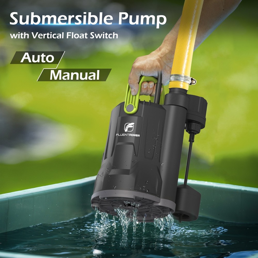 FLUENTPOWER 3/4HP 30000GPH Submersible Sump Pump with Vertical Float Switch