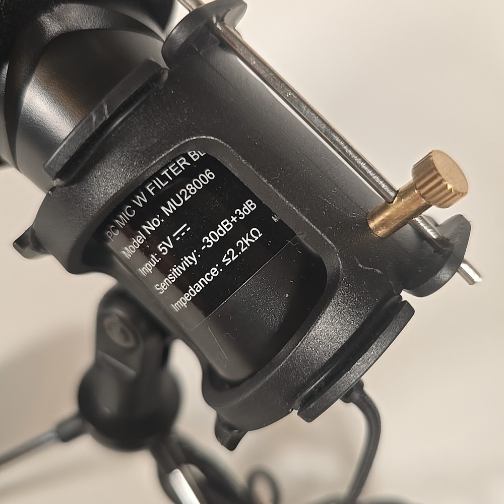 Pc Microphone w/Filter BL Model Mu28006 Includes USB & Mic Stand & Attachments