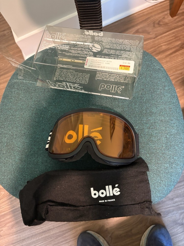 Bolle Ski Snowboard Black Equalizer Goggles Rose Lens Original Strap Black